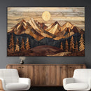 Wood Mountain Landscape Wall Art Canvas Print – Framed