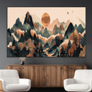 Wood Mountain Landscape Wall Art Canvas Print – Framed