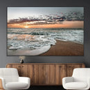 Ocean Sunset Wall Art Canvas Print – Framed Beach Waves