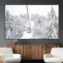 Snowy Ski Lift Wall Art – Framed Winter Mountain Canvas by MyGreatCanvas | Canvas Wall Art Prints | Photo Prints & Wall Decor