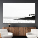 Surfer Cliffs Wall Art Canvas Print – Framed Black White by MyGreatCanvas | Canvas Wall Art Prints | Photo Prints & Wall Decor