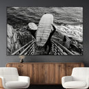 Black and White Surfing Wall Art Canvas Print – Framed by MyGreatCanvas | Canvas Wall Art Prints | Photo Prints & Wall Decor