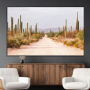 Desert Cactus Lined Road Wall Art Canvas Print – Framed by MyGreatCanvas | Canvas Wall Art Prints | Photo Prints & Wall Decor