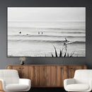 Surfer Silhouette Wall Art – Framed Calm Ocean Canvas by MyGreatCanvas | Canvas Wall Art Prints | Photo Prints & Wall Decor