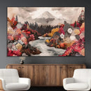 Mountain Wall Art Canvas Print – Framed Autumn Forest