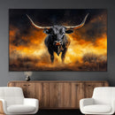 Longhorn Canvas Wall Art Canvas Print – Framed Bold Bull