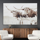 Longhorn Wall Art Canvas Print – Framed Western Cow Rustic