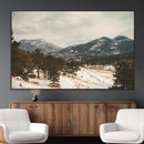Mountain Landscape Wall Art Canvas Print – Framed Snowy