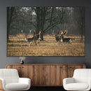 Deer Wall Art Canvas Print – Framed Rustic Wildlife Stags