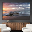 Golden Hour Wall Art Canvas Print – Framed Tranquil Waves
