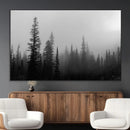 Misty Pines Wall Art Canvas Print – Framed Woodland