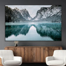 Mountain Lake Wall Art Canvas Print – Framed Toblacher See