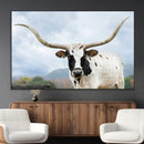 Texas Longhorn Wall Art Canvas Print – Framed Western Rustic