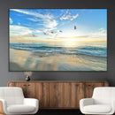 Minimalist Seaside Wall Art Canvas Print – Morning Glow