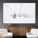 Ski Lift Wall Art Canvas Print – Snowy Alpine Landscape