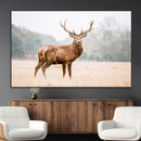 Vintage Wildlife Wall Art Canvas Print – Misty Landscape