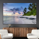 Tropical Beach Wall Art Canvas Print – Framed Sunset Glow
