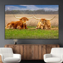 Texas Longhorn Pair Wall Art Canvas Print – Peaceful Rustic by MyGreatCanvas | Canvas Wall Art Prints | Photo Prints & Wall Decor