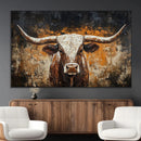 Abstract Longhorn Bull Wall Art Canvas Print – Vintage by MyGreatCanvas | Canvas Wall Art Prints | Photo Prints & Wall Decor