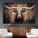 Rustic Longhorn Bull Wall Art Canvas Print – Vintage Western by MyGreatCanvas | Canvas Wall Art Prints | Photo Prints & Wall Decor