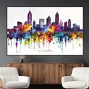 Atlanta Skyline Wall Art Canvas Print – Framed Colorful