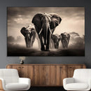 Elephant Family Wall Art Canvas Print, Framed Elephant Wall