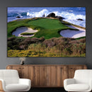 Ocean Cliff Golf Green Canvas Print – Framed Majestic by MyGreatCanvas | Canvas Wall Art Prints | Photo Prints & Wall Decor
