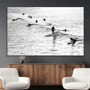Black White Surfing Wall Art Canvas Print – Framed Artistic by MyGreatCanvas | Canvas Wall Art Prints | Photo Prints & Wall Decor
