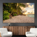 Tropical beach sunset, palm trees, white sand, ocean waves, by MyGreatCanvas | Canvas Wall Art Prints | Photo Prints & Wall Decor