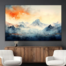 Warm Clouds Abstract Mountain Wall Art Canvas Print