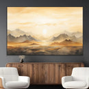 Sepia Color Abstract Mountain Wall Art Canvas Print