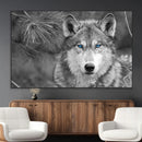 Wild Wolf Blue Eye Wall Art Canvas Print