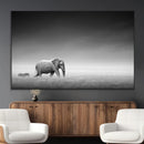 Elephand and Zebra Wall Art Canvas Print, Modern Artwork