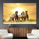 Wild Horses Wall Art Canvas Print – Framed Galloping Herd