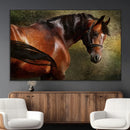 Majestic Brown Horse Wall Art Canvas Print – Framed