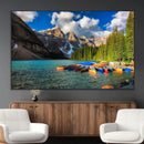 Moraine Lake 3-Panel Wall Art, Majestic Mountain and Lake by MyGreatCanvas | Canvas Wall Art Prints | Photo Prints & Wall Decor