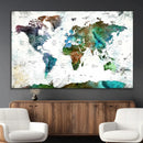 Modern Watercolor World Map Canvas Wall Art – Framed by MyGreatCanvas | Canvas Wall Art Prints | Photo Prints & Wall Decor
