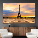 Paris Eiffel Tower Sunset Canvas Wall Art Print - Iconic