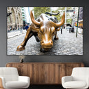 Charging Bull Wall Art Canvas Print