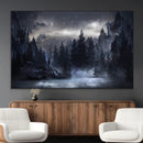 Night Landscape and Trees Wall Art Canvas Print