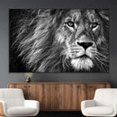Black and White Lion Canvas Wall Art Print – Wildlife