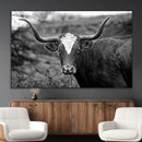 Western Home Wall Art Canvas Print, Framed Texas Longhorn by MyGreatCanvas | Canvas Wall Art Prints | Photo Prints & Wall Decor