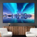 Northern Lights above Mountain Wall Art, Northern Lights