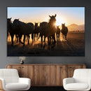 Horse Herd Wall Art Animal Canvas Print