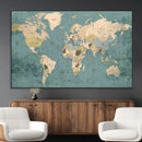 Classic World Map Canvas Print – Framed Vintage Map Wall by MyGreatCanvas | Canvas Wall Art Prints | Photo Prints & Wall Decor