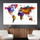 World Map Canvas Print – Detailed Map of the World Wall Art