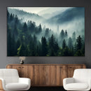 Captivating Misty Forest Wall Art Premium Canvas Print a