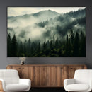 Captivating Misty Forest Wall Art Premium Canvas Print a