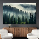 Captivating Misty Forest Wall Art Premium Canvas Print a