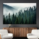 Captivating Misty Forest Wall Art Premium Canvas Print,